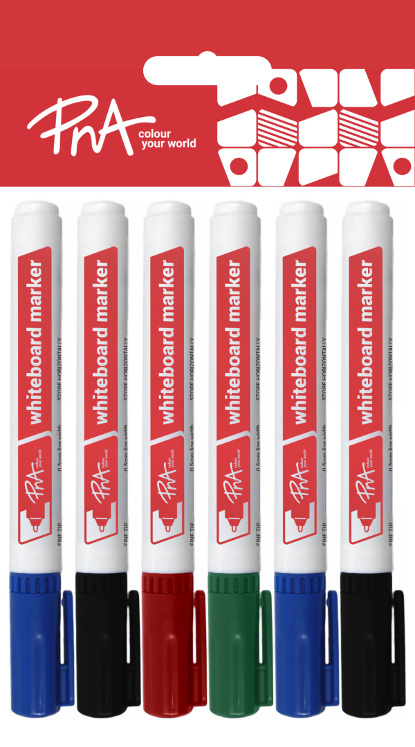 PNA Whiteboard Markers Fine Tip Set of 6