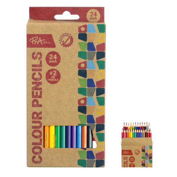 PNA Colouring Pencils Wood Free School Set of 24+2 HB