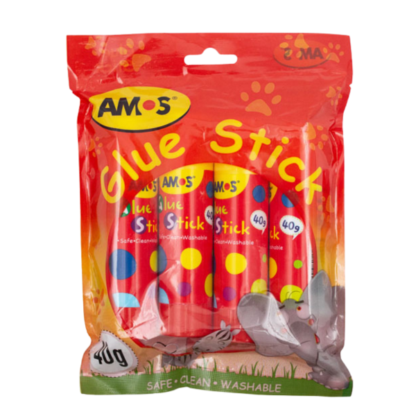 Amos Glue Stick 40g Pack of 4