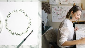 Jess Meyer Watercolour Greenery Wreath