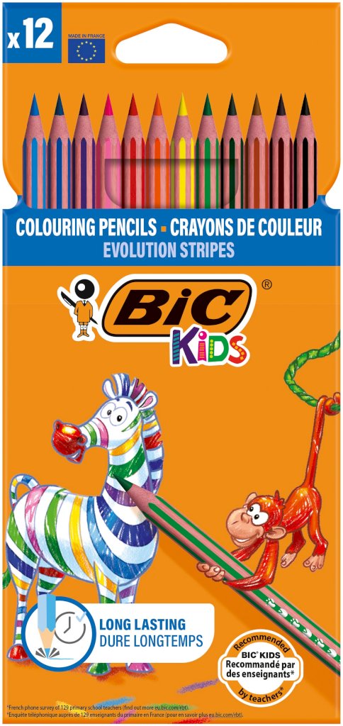Bic Colour Pencil Evolution 12'S Stripes 9505222