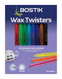 Bostik Crayons Retract Wax Twisters 12'S