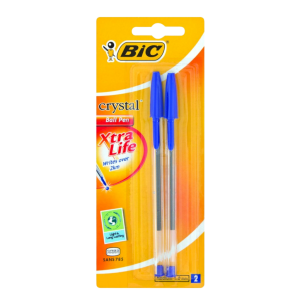 Bic Pen Crystal Xtra Life 2Up Blue 1.0Mm