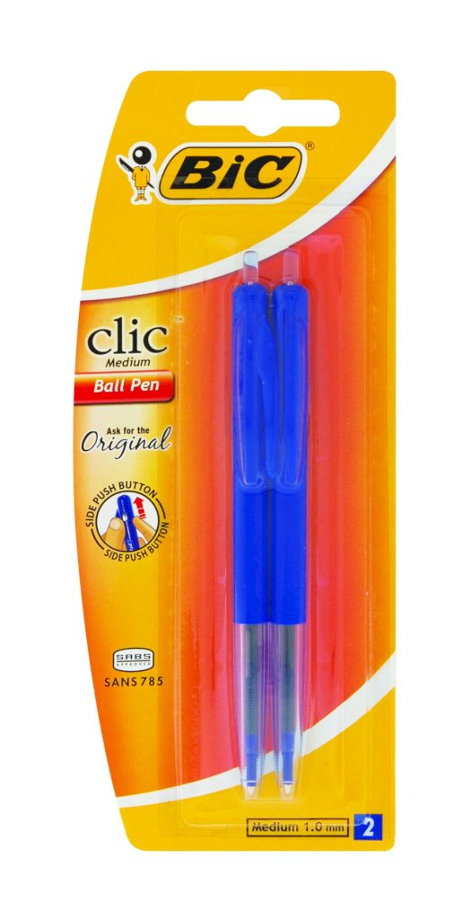Bic Pen Clic Medium 2Up Blue