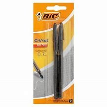 Bic Pen Cristal Ultra Fine 2Up Black 0.7Mm