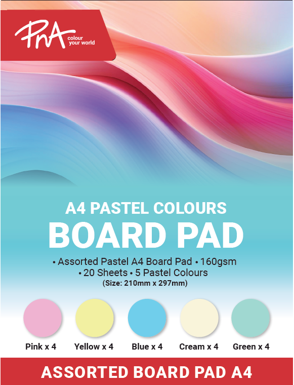 Pna A4 Board Pad (20 Sheet) Pastel Multicolour