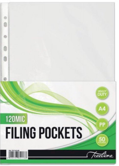 Treeline Filing Pockets A4 10'S 40Mic Pp L/Duty