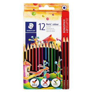 STAEDTLER NORIS COLOUR PENCILS SET OF 12+2 HB