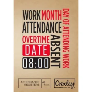 CROXLEY ATTENDANCE REGISTER 92 PAGE