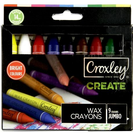 Croxley Create Jumbo Wax Crayons 14mm Set Of 9
