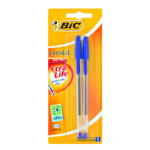 BIC Crystal Pen Xtra Life 2Up Blue 1,0mm