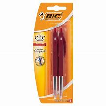 BIC Clic Pen Medium 2Up Red 1.0mm