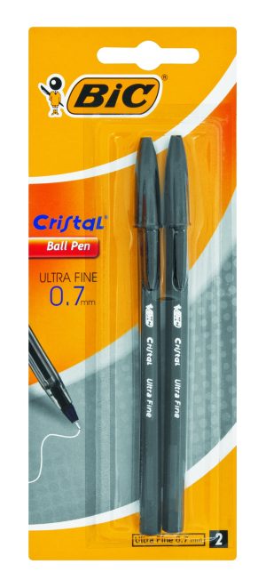 BIC Cristal Pen Ultra Fine 2Up Black 0,7mm