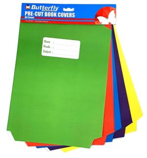 Butterfly Book Covers Pre-cut Bright Paper A4 Set of 10