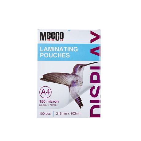 MEECO LAMINATING POUCHES A4 PACK OF 100 150MIC