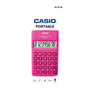CASIO HL-815L-PK-W-DP CALCULATOR PINK BOX