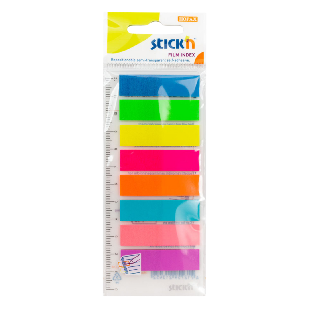 Stick'n Film Index Tabs Neon 45mmx12mm Set of 8 (200 Tabs)