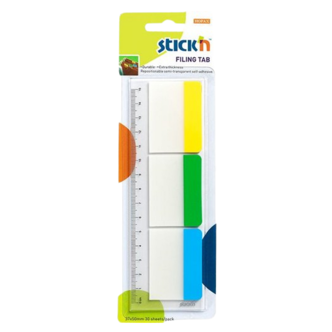 Stick'n Filing Tabs Repositionable Solid Set of 3 (30 Tabs)