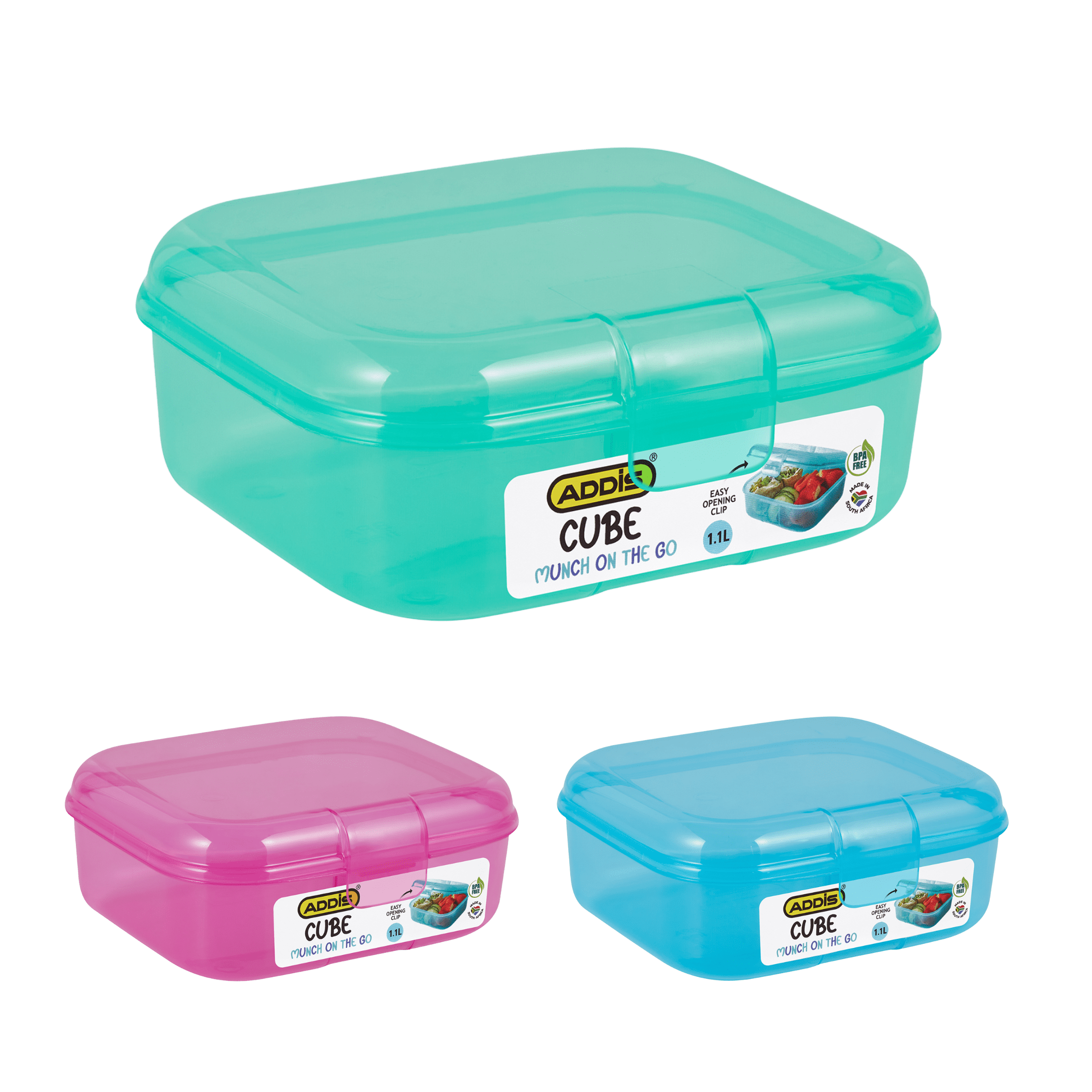 ADDIS CUBE LUNCH BOX 1,1L ASSORTED