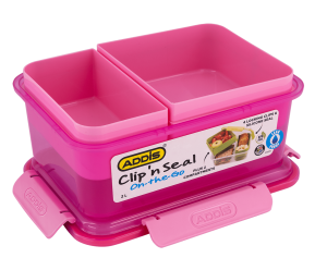ADDIS CLIP N SEAL LUNCH BOX MULTI COMP PINK 2L