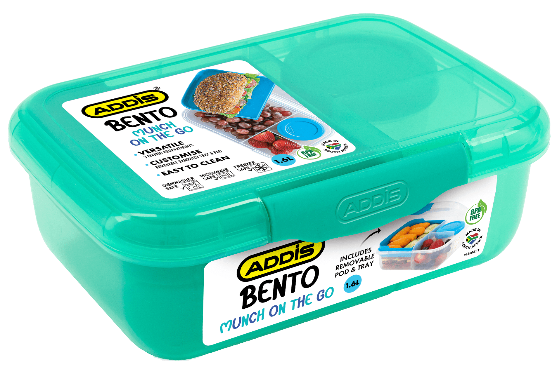 ADDIS LUNCH BOX BENTO GREEN 1,6L