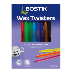 BOSTIK RETRACTABLE WAX CRAYONS TWISTERS SET OF 12