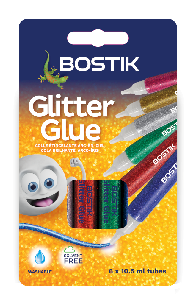 BOSTIK GLITTER GLUE RAINBOW 10,5ML SET OF 6