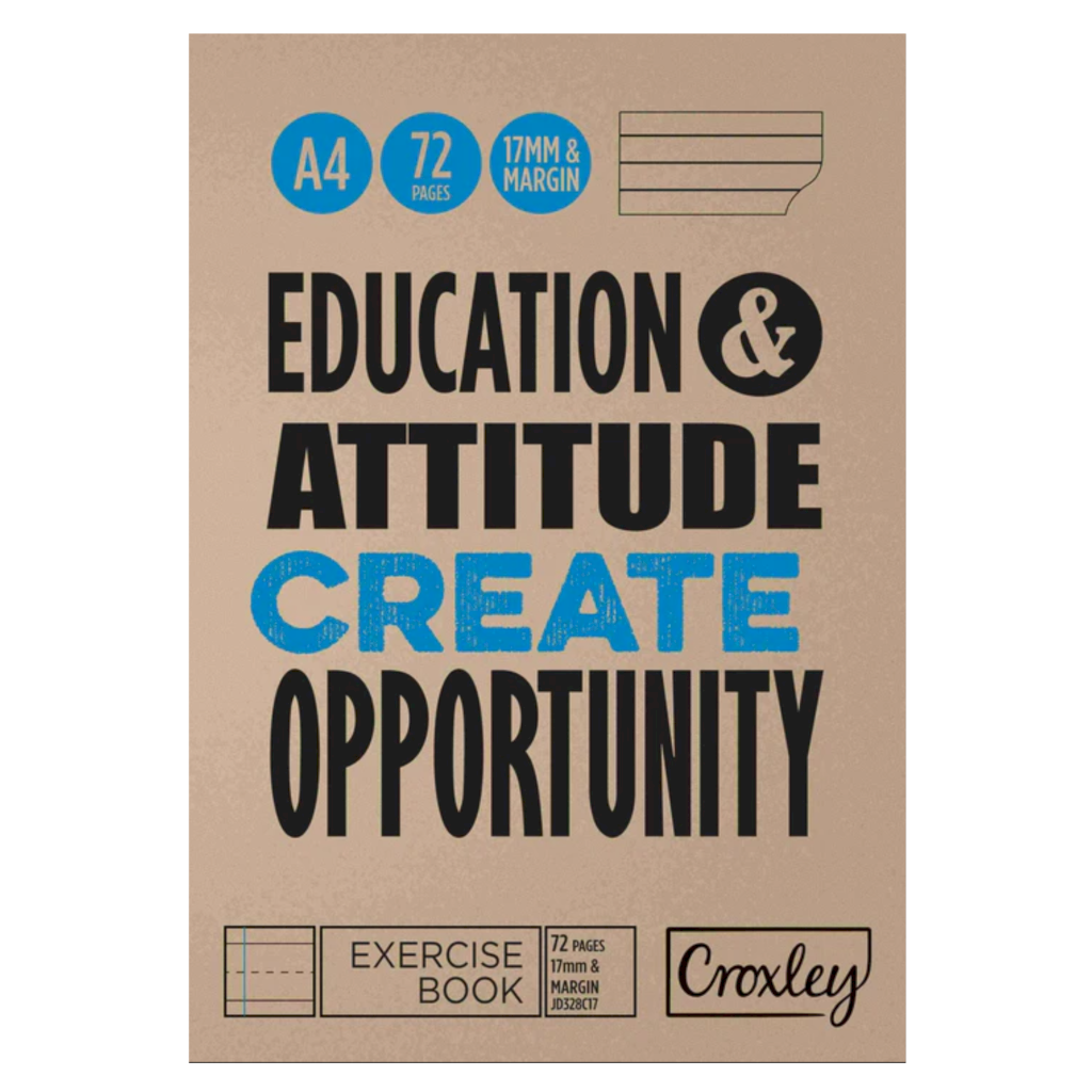 CROXLEY EXERCISE BOOK A4 72 PAGE 17MM S/M