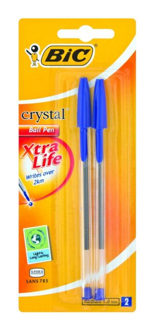 BIC CRYSTAL PEN XTRA LIFE 2UP BLUE 1,0MM