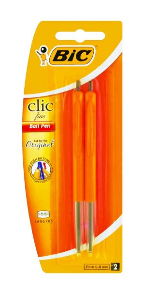 BIC CLIC PEN FINE 2UP BLUE 0,8MM