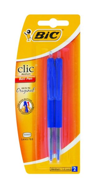 BIC CLIC PEN MEDIUM 2UP BLUE 1,0MM