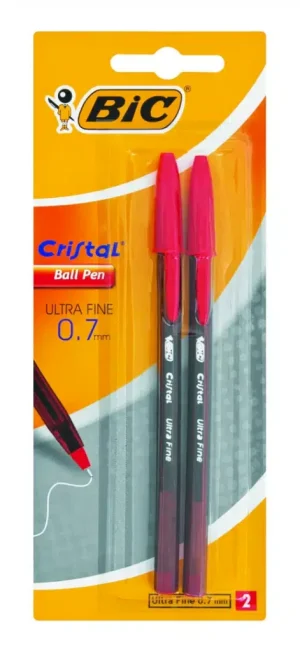 BIC CRISTAL PEN ULTRA FINE 2UP RED 0,7MM