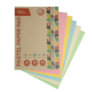 PNA Pastel Paper Pads Assorted 80gsm A4 50 Sheet