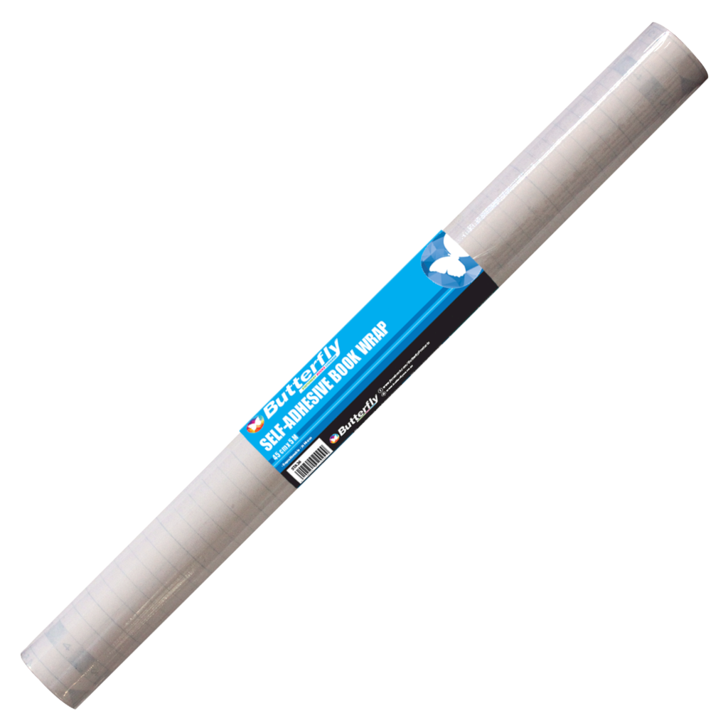 BUTTERFLY SELF-ADHESIVE BOOK WRAP 450MMX5M 70MIC