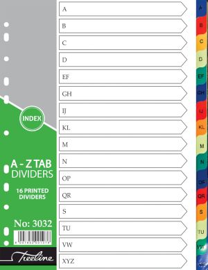 TREELINE FILE TAB DIVIDERS A-Z