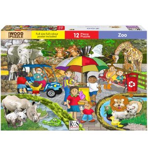 RGS ZOO WOODEN PUZZLE A4 12 PIECE