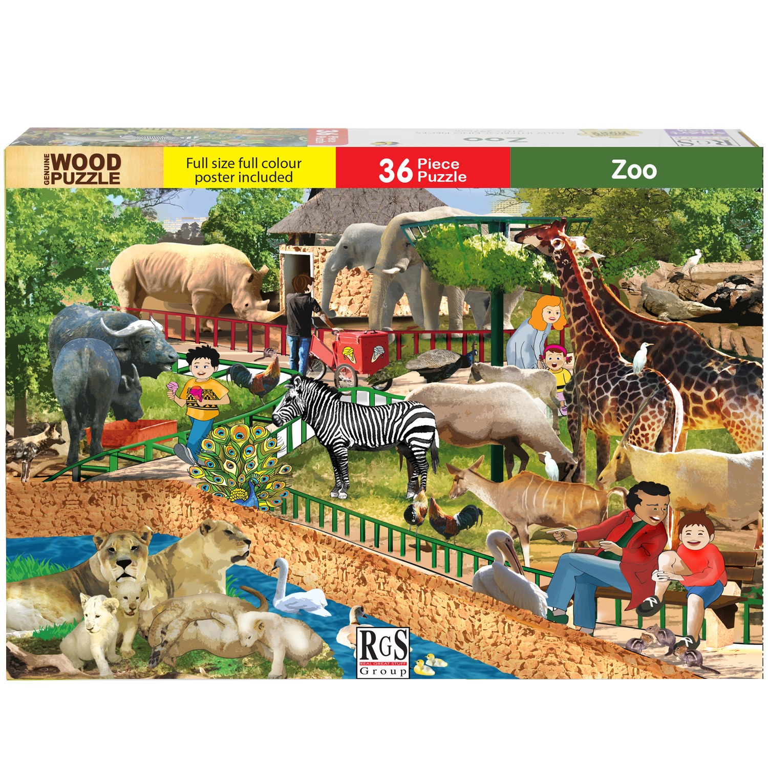 RGS ZOO WOODEN PUZZLE A4 36 PIECE