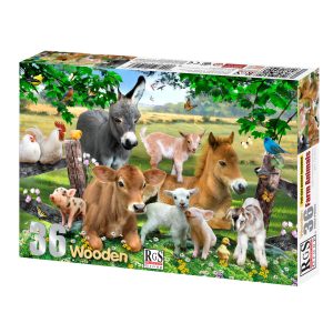 RGS FARM ANIMALS WOODEN PUZZLE A4 36 PIECE