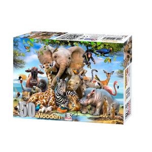 RGS BABIES IN THE WILD WOODEN PUZZLE A4 50 PIECE