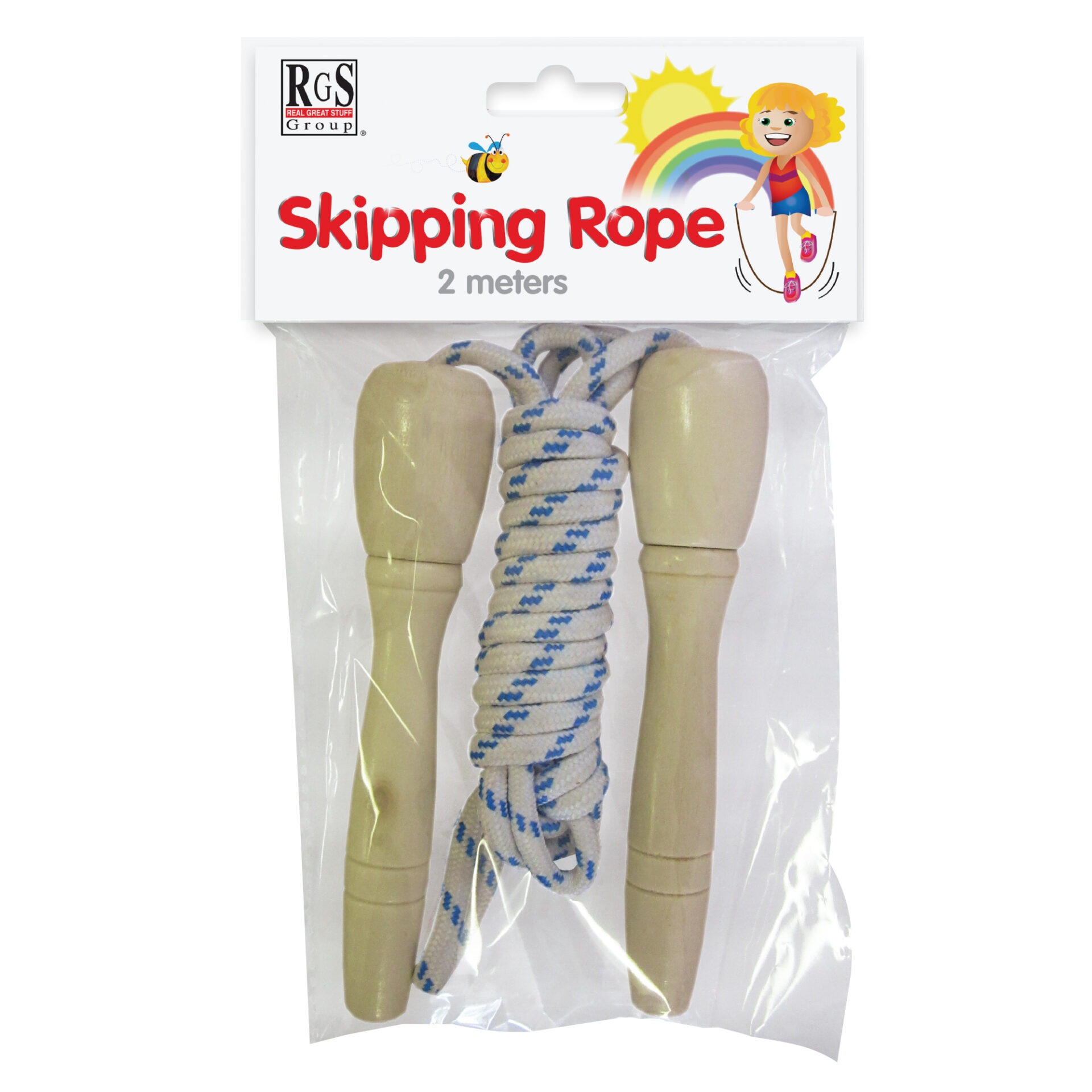 RGS SKIPPING ROPE WOODEN HANDLES 2M