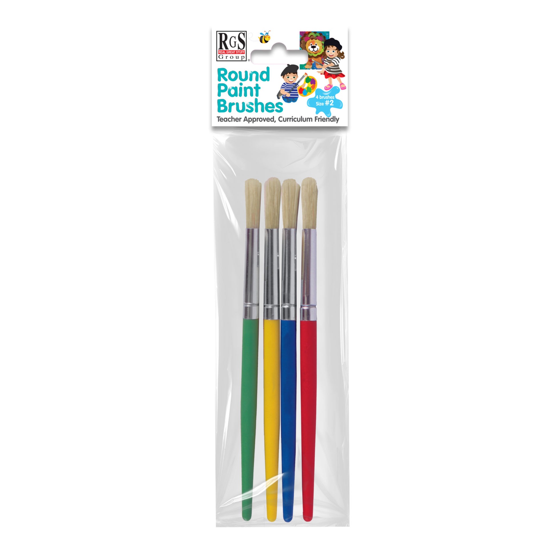 RGS ROUND PAINT BRUSHES NO.2 PACK OF 4