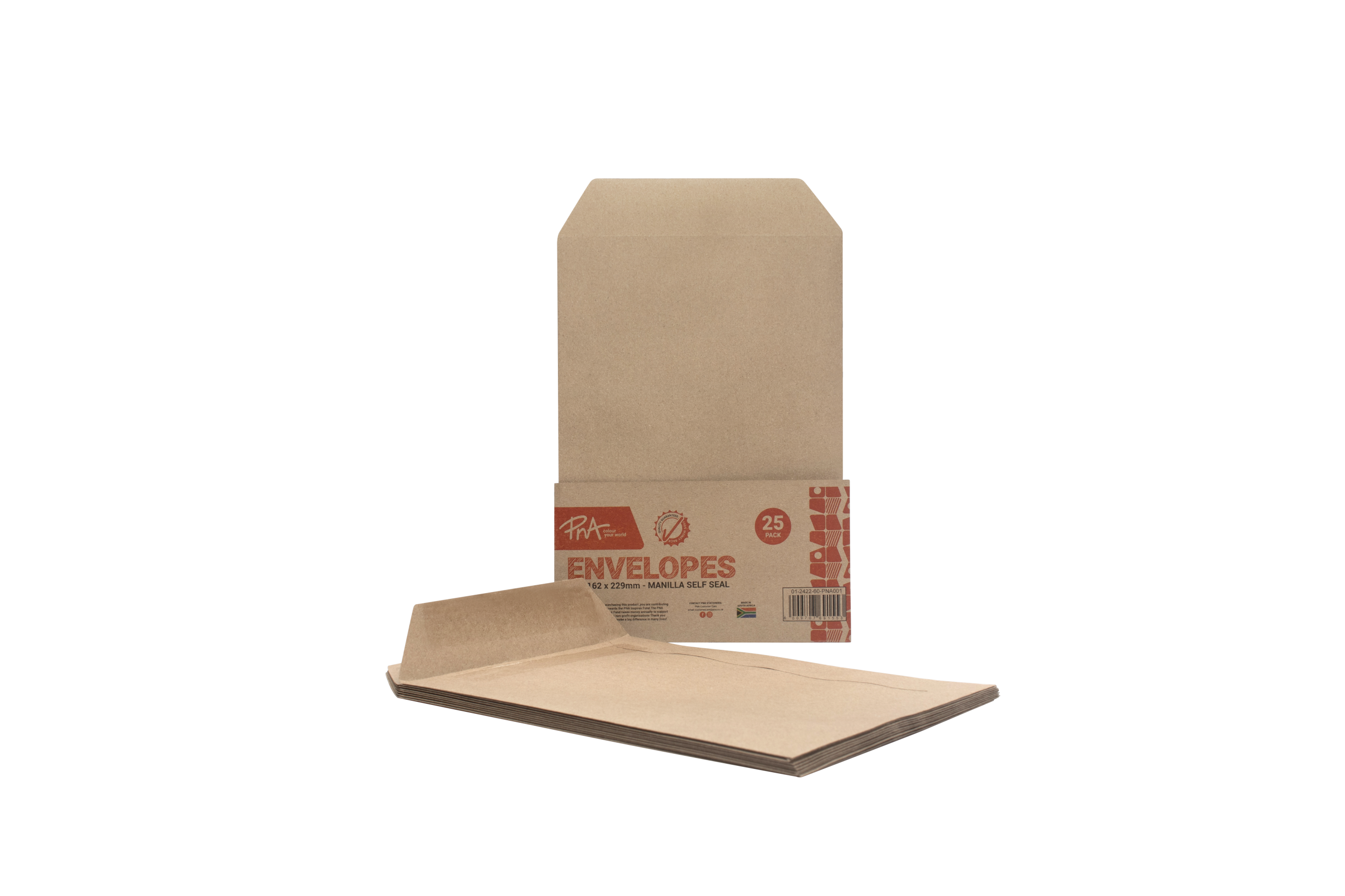 PNA SELF SEAL ENVELOPES MANILLA C5 PACK OF 25