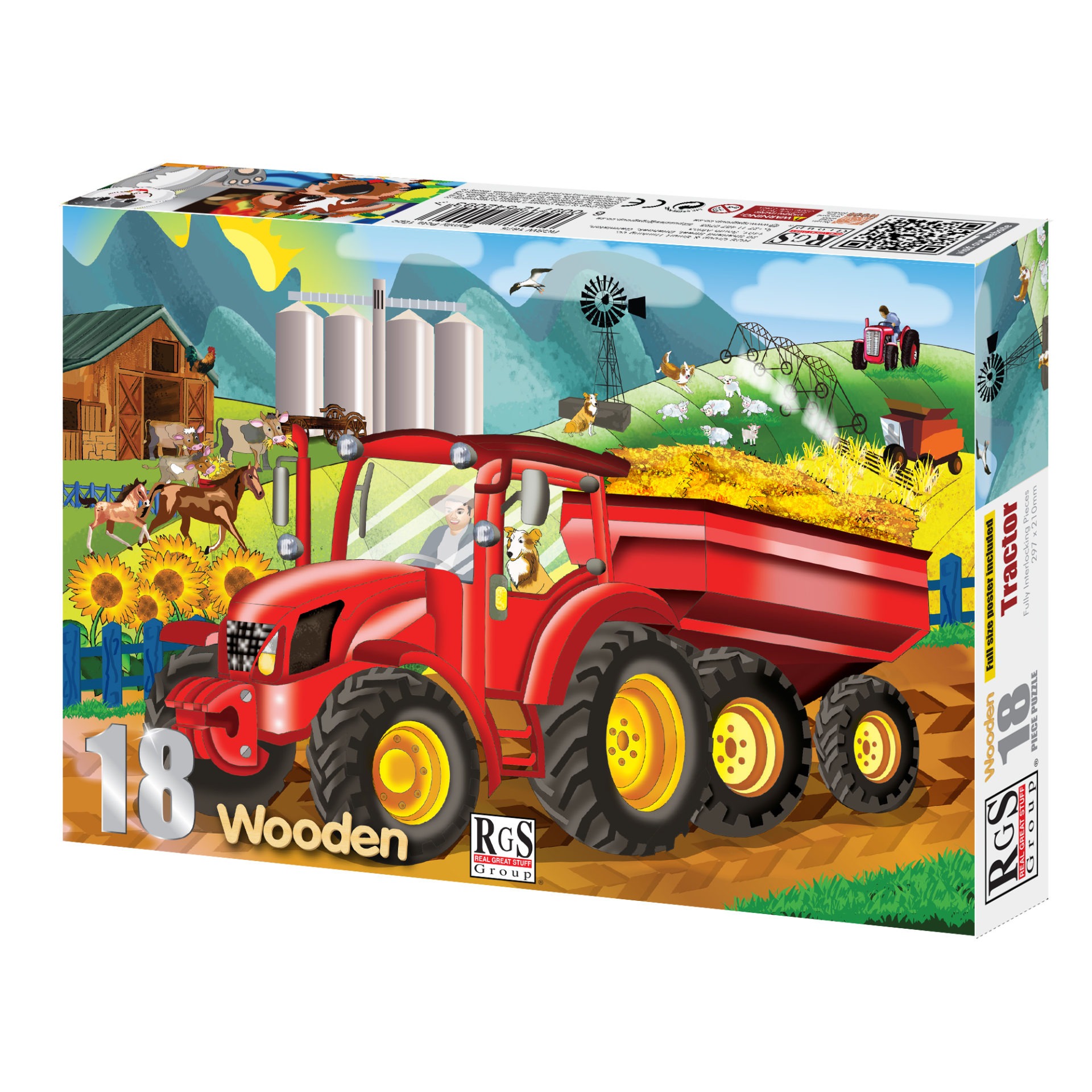 RGS TRACTOR WOODEN PUZZLE A4 18 PIECE