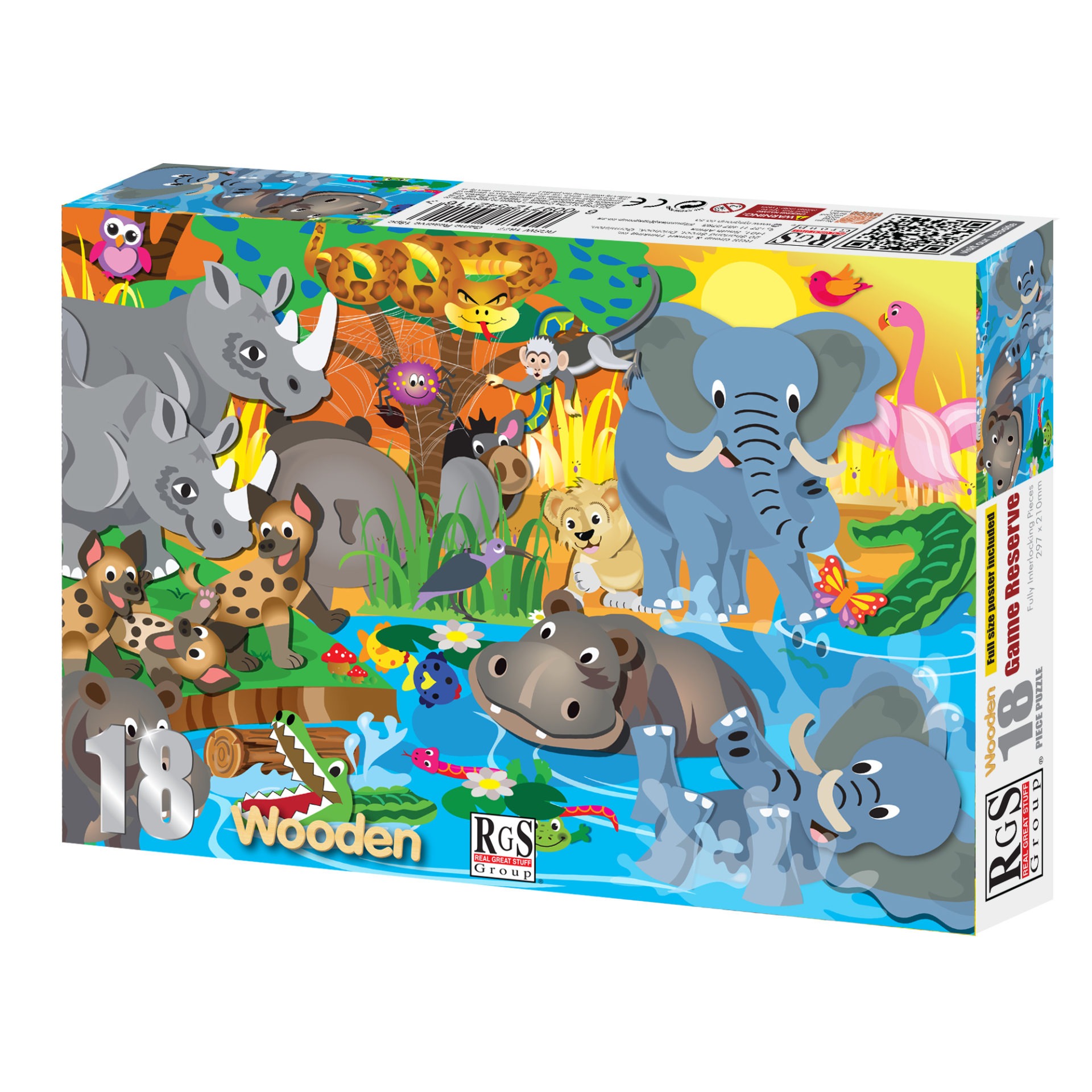 RGS GAME RESERVE WOODEN PUZZLE A4 18 PIECE