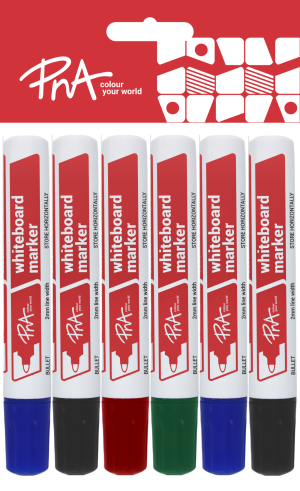 PNA Whiteboard Markers Bullet Tip Set of 6