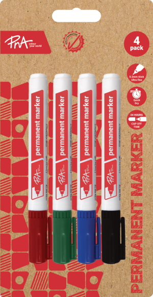 PNA Permanent Markers Ultra Fine Tip Set of 4