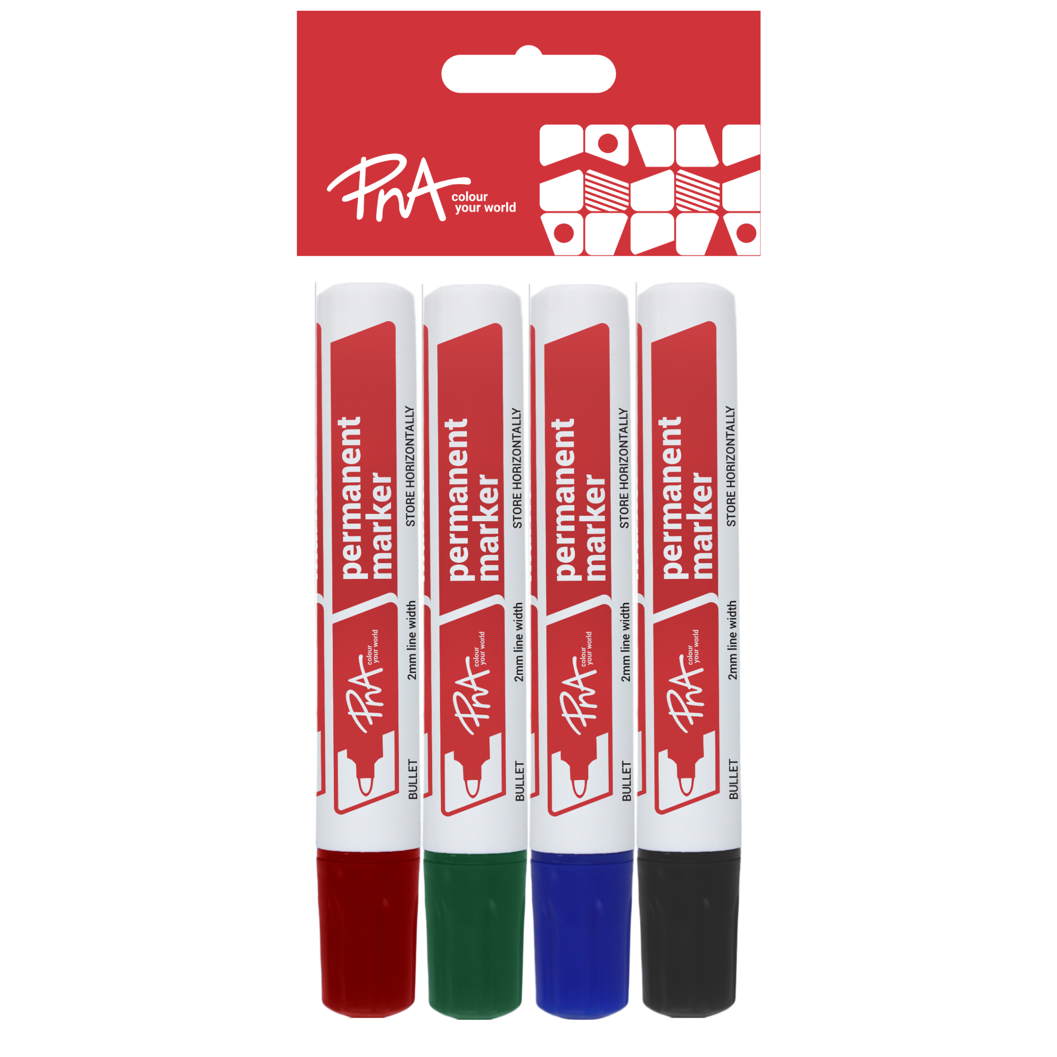 PNA PERMANENT MARKERS BULLET TIP SET OF 4