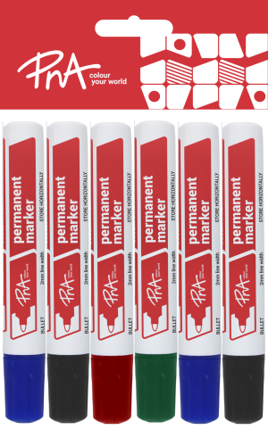 PNA Permanent Markers Bullet Tip Set of 6