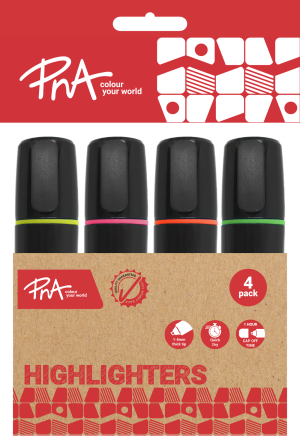 PNA NEON HIGHLIGHTERS WALLET OF 4