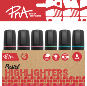 PNA PASTEL HIGHLIGHTERS WALLET OF 6
